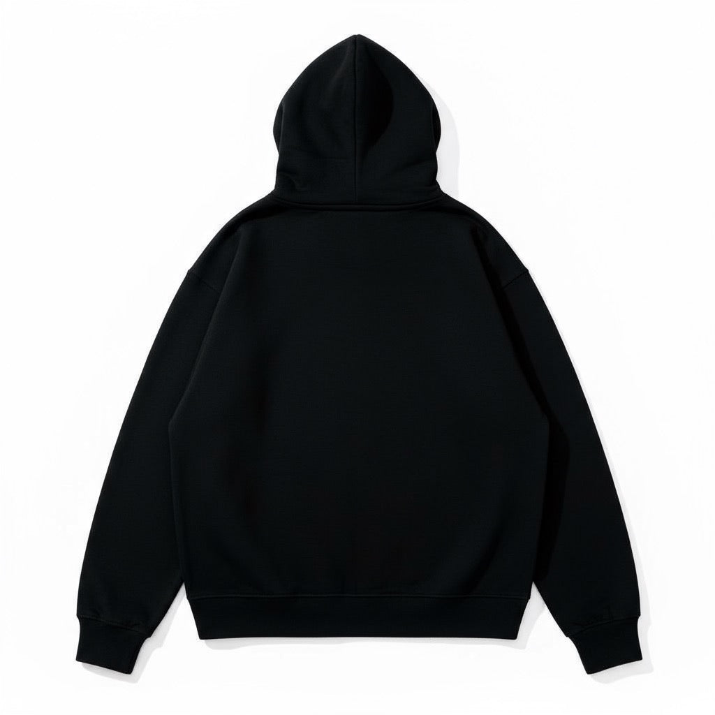 90sOWL Club Stamp Oversized Hoodie — Blackout Edition
