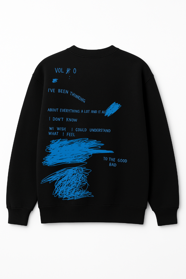 90sOWL “I’ve Been Thinking” Oversized Sweatshirt — Deep Blue Edition
